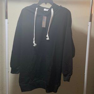 Kids Form Women's Black Oversized Pull Over Hoodie S NWT